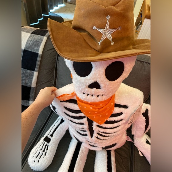 Isaac Mizrahi Skeleton Cowboy Body Pillow Halloween 32” x 60” Decor - Picture 5 of 5